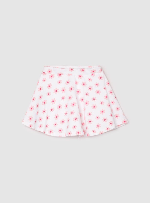 Girls Appliqued Skirt Set