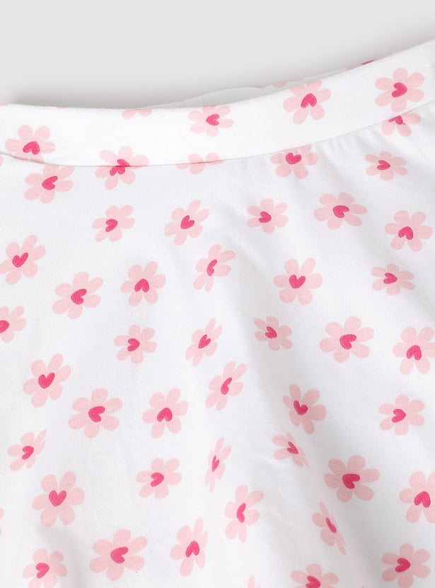 Girls Appliqued Skirt Set