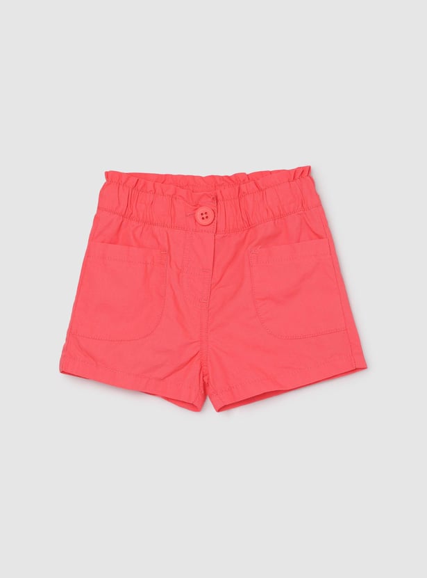 Girls Solid Woven Shorts