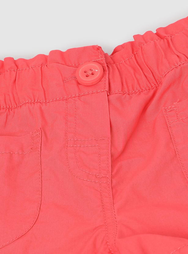 Girls Solid Woven Shorts