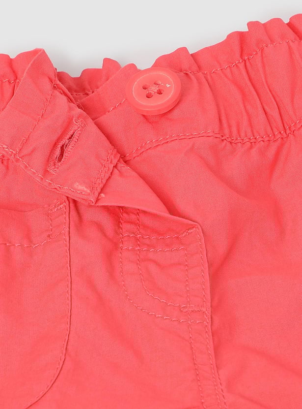 Girls Solid Woven Shorts
