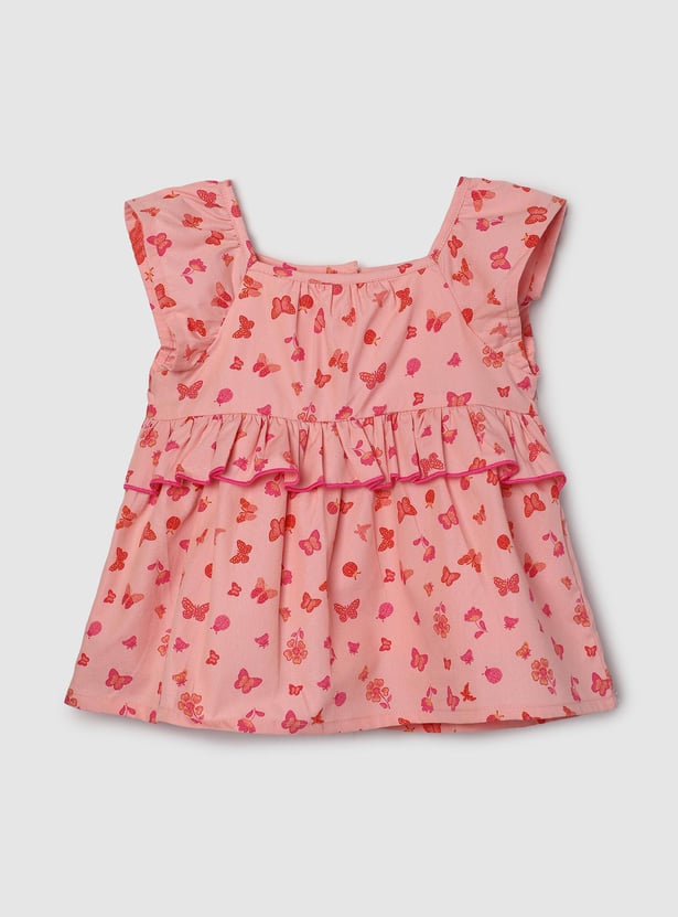 Girls Printed Peplum Top
