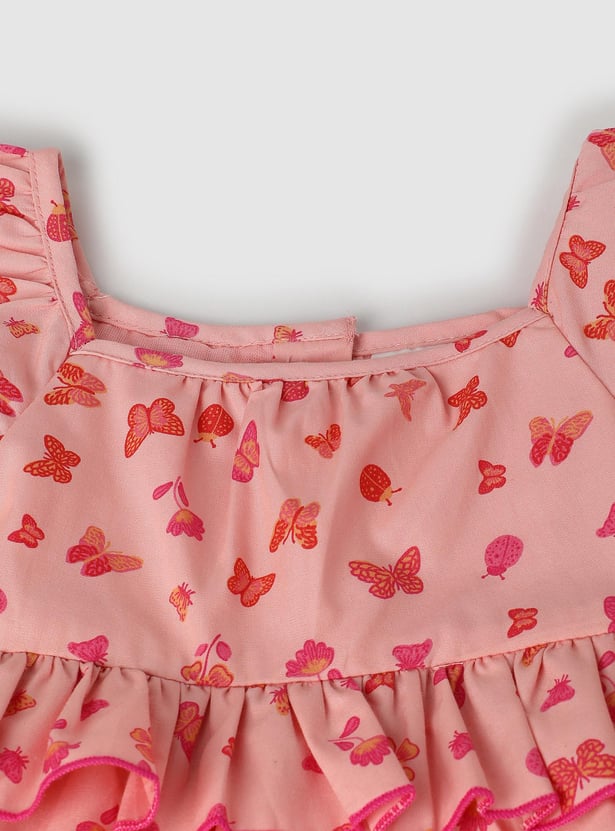 Girls Printed Peplum Top