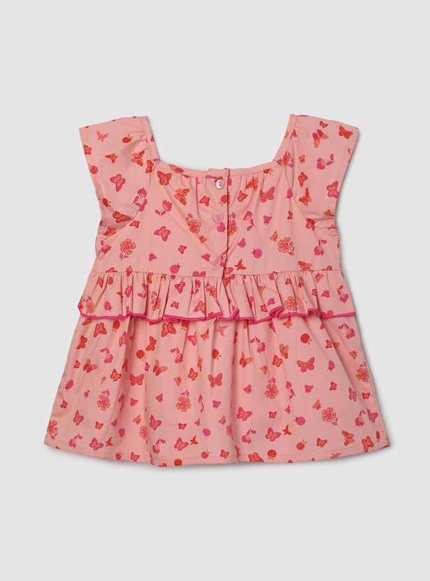 Girls Printed Peplum Top