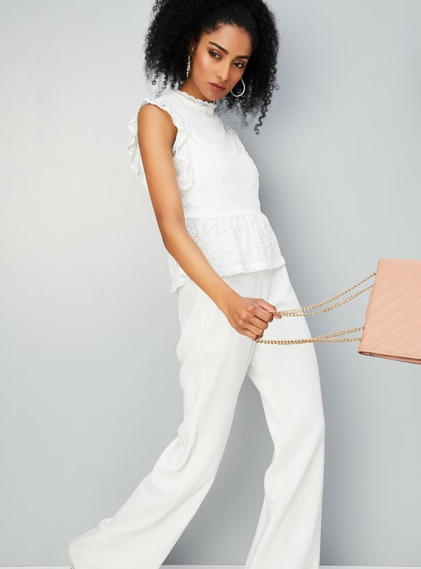 Women Lace Peplum Top