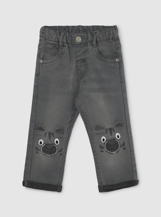 Boys Slim Fit Applique Jeans