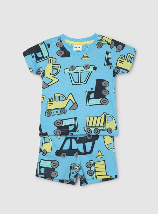 Boys Printed Shorts Set