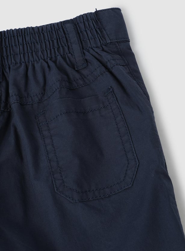 Boys Solid Woven Shorts