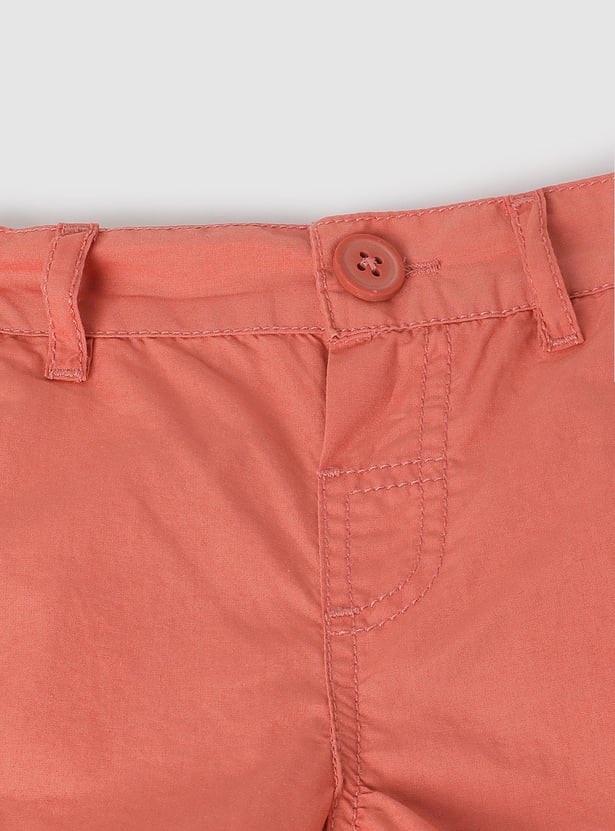 Boys Solid Woven Shorts