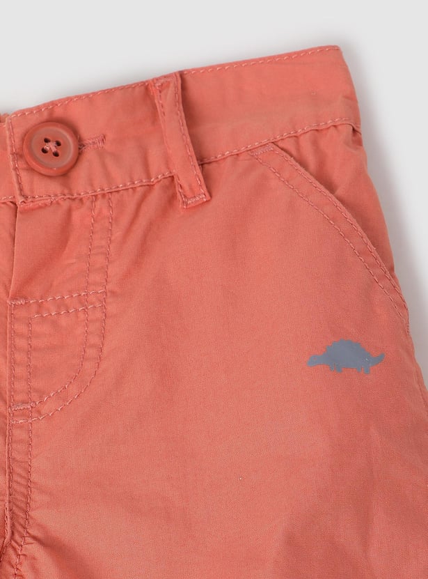 Boys Solid Woven Shorts