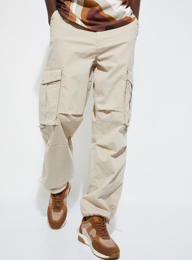 URB_N Men Loose Fit Parachute Cargo Pants