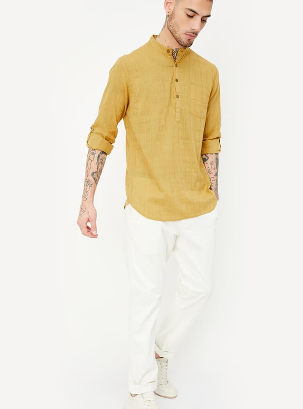 Men Striped Short Kurta