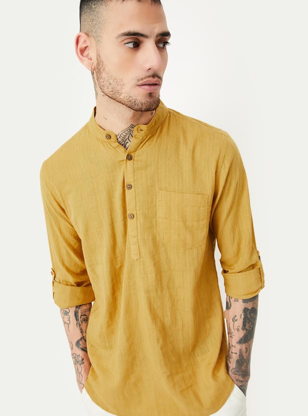 Men Striped Short Kurta