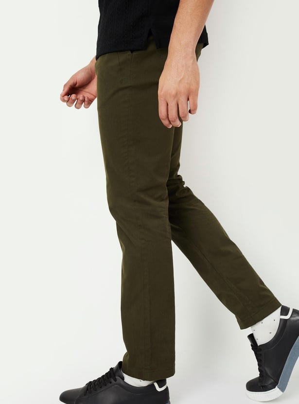 Buy Men Slim Fit Solid Casual Trousers Online at just Rs. 1399.0 ...