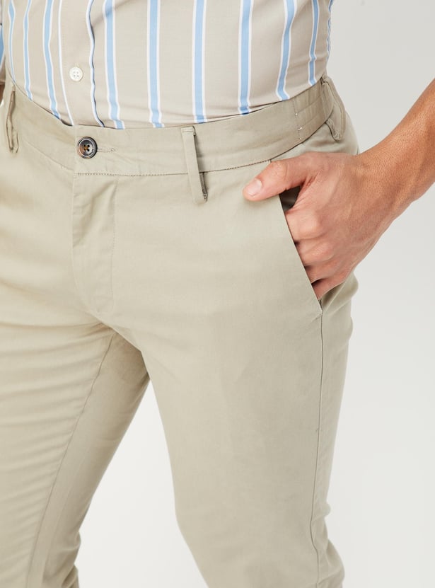 Buy Men Slim Fit Solid Casual Trousers Online at just Rs. 1399.0 ...