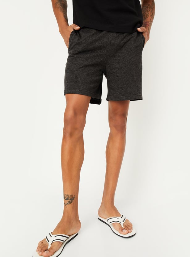 Men Heathered Knit Lounge Shorts
