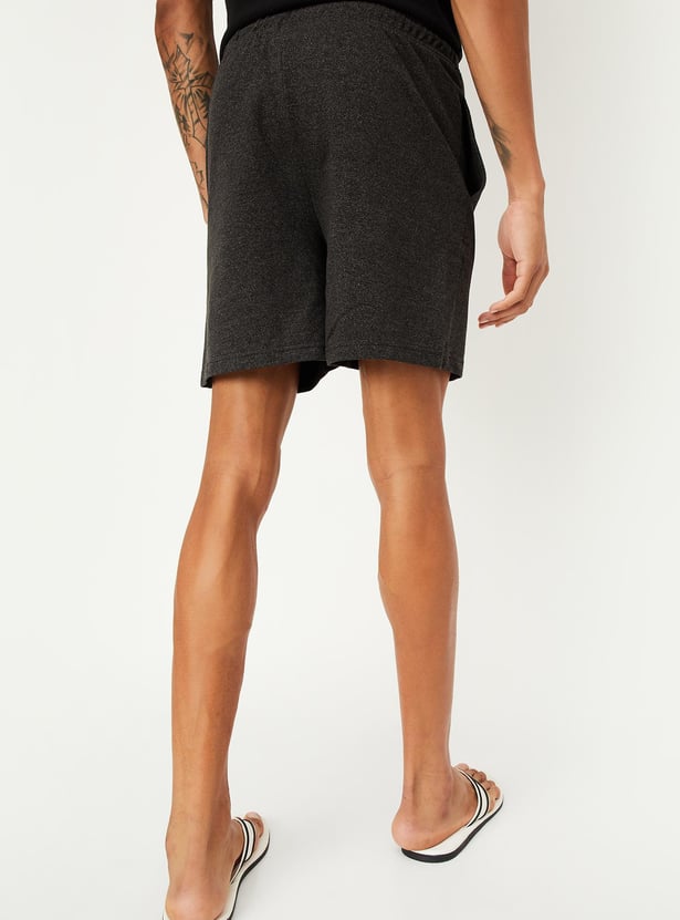Men Heathered Knit Lounge Shorts
