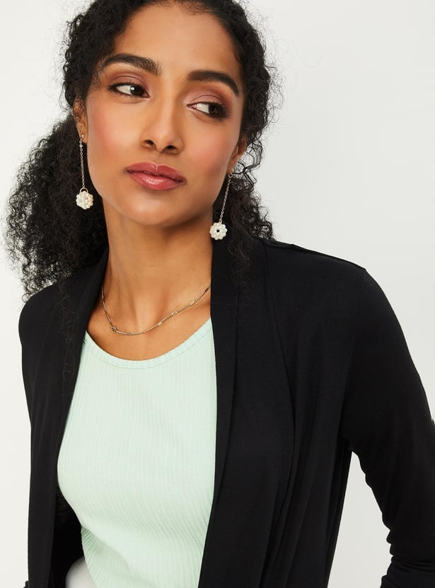 Women Solid Open-Front Shrug