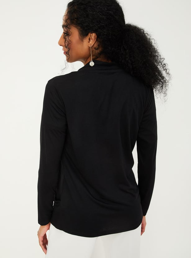 Women Solid Open-Front Shrug