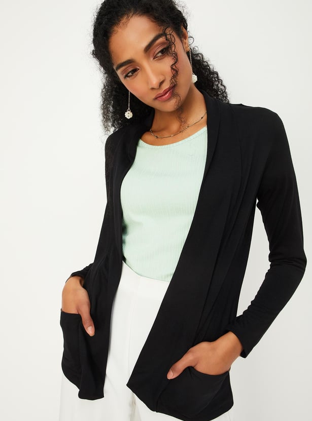 Women Solid Open-Front Shrug