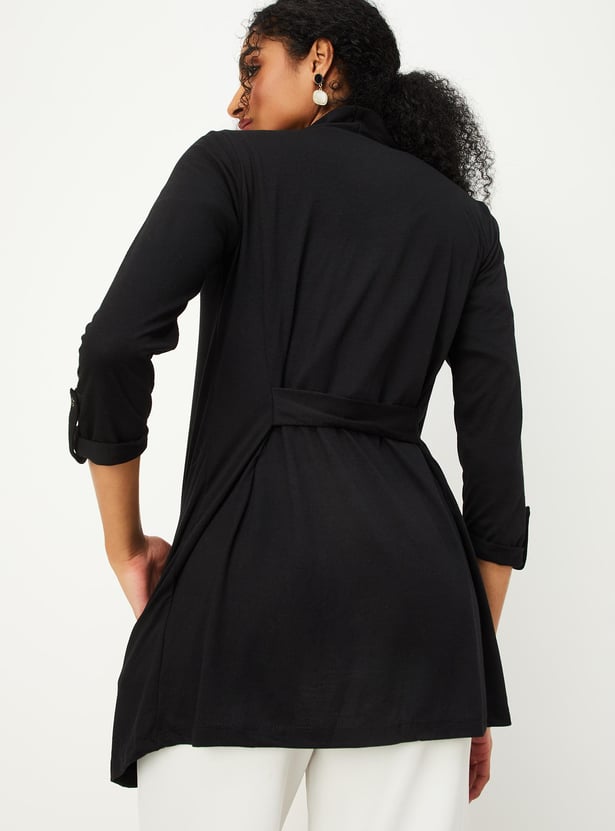 Women Solid Open-Front Shrug