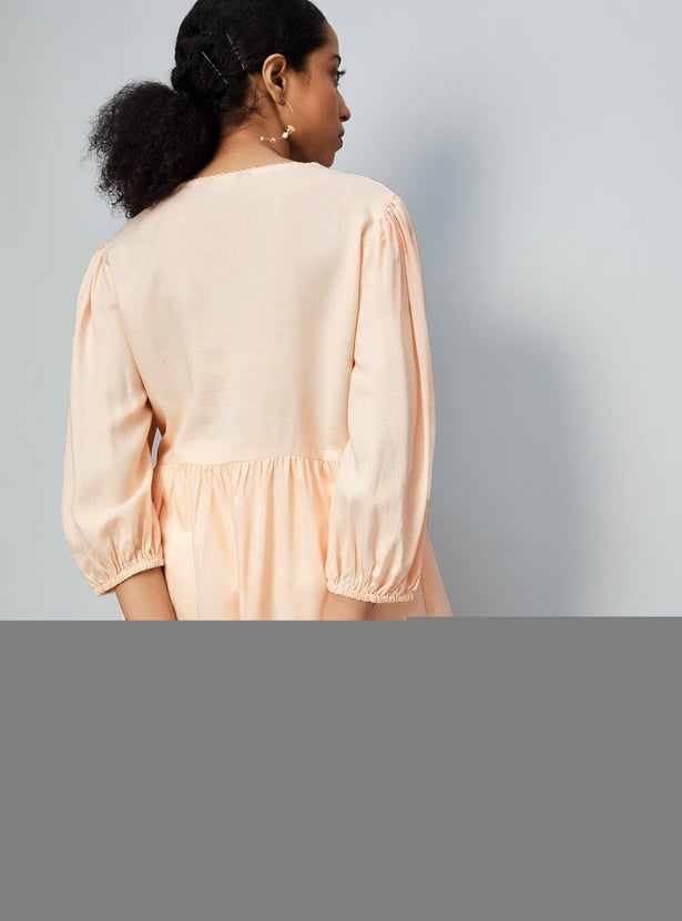 Women Embroidered V-Neck Tunic