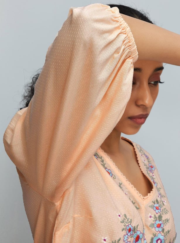 Women Embroidered V-Neck Tunic