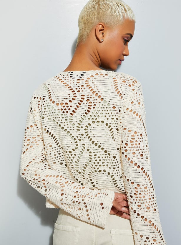 トップス Andmary Lil lace knit tops ANDMARY】Lil lace knit tops