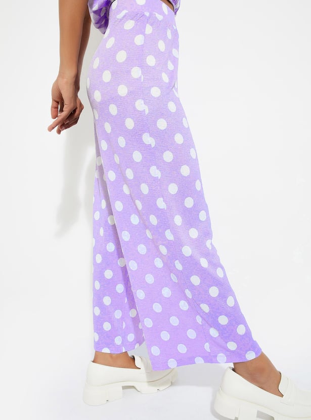 URB_N Women Polka Dot Knitted Trousers