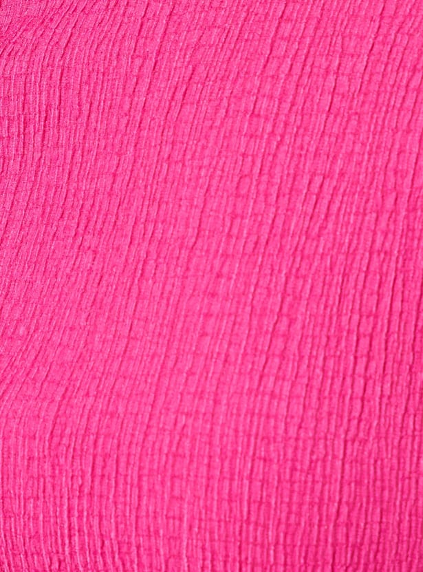 URB_N Women Textured Sleeveless Crop Top