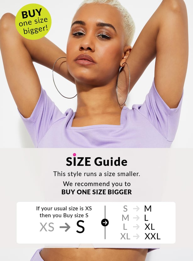 URB_N Women Crop Top with Notched Hem