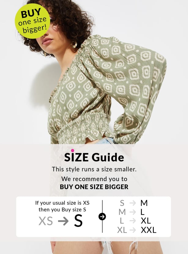 URB_N Women Printed Off-Shoulder Crop Top