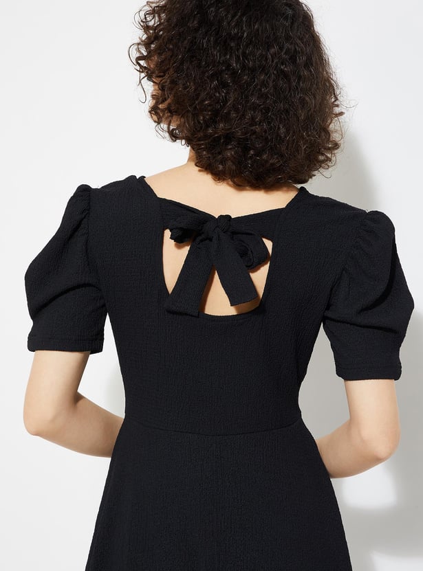 URB_N Women Textured Fit & Flare Dress