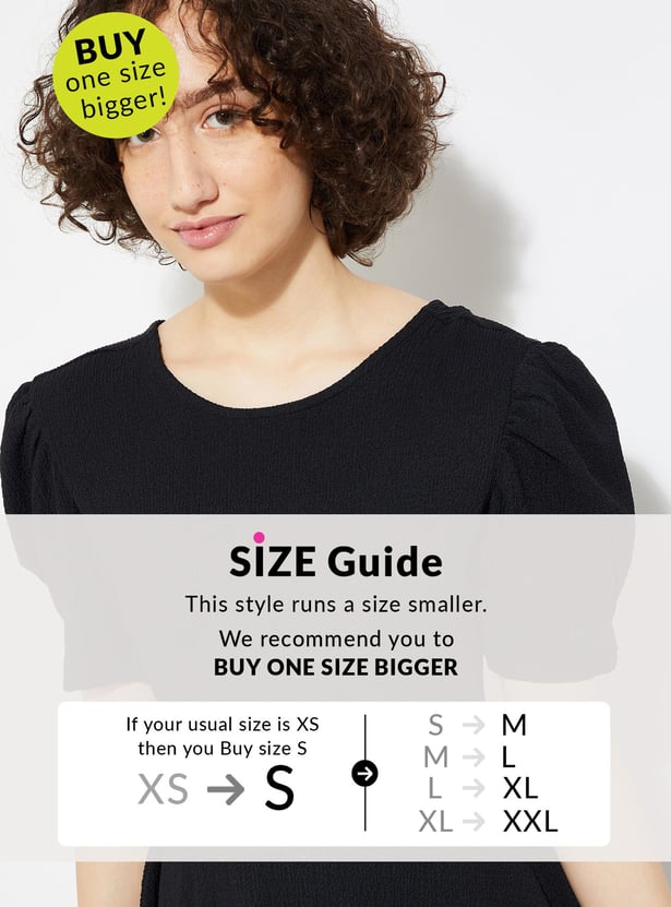 URB_N Women Textured Fit & Flare Dress