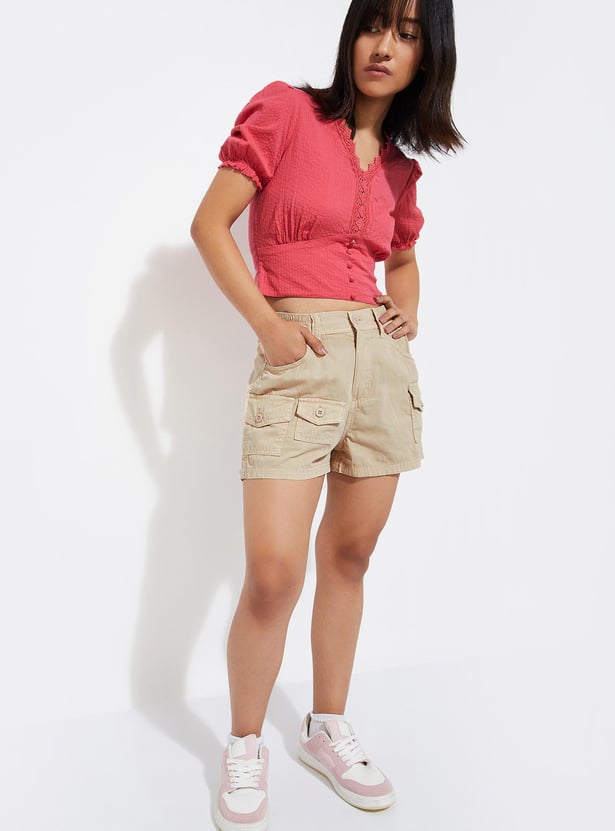Women's Seersucker Bermuda Shorts Buy URB_N Women Seersucker