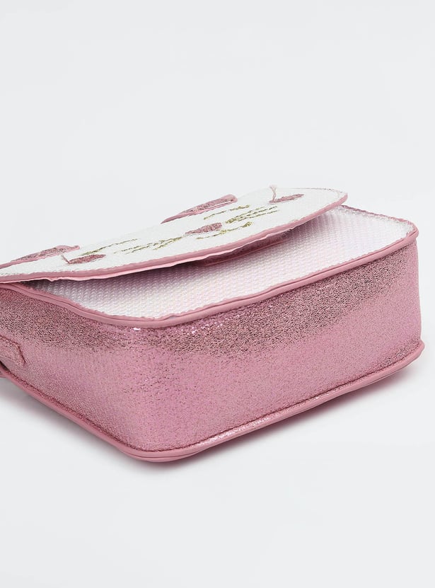 Girls Sequinned Cat Sling Bag