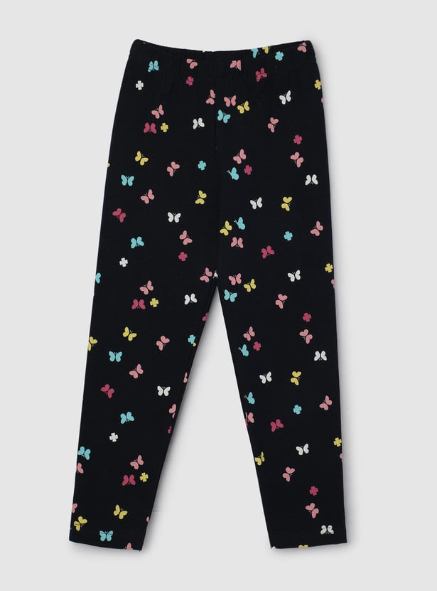 Girls Printed Full-Length Leggings