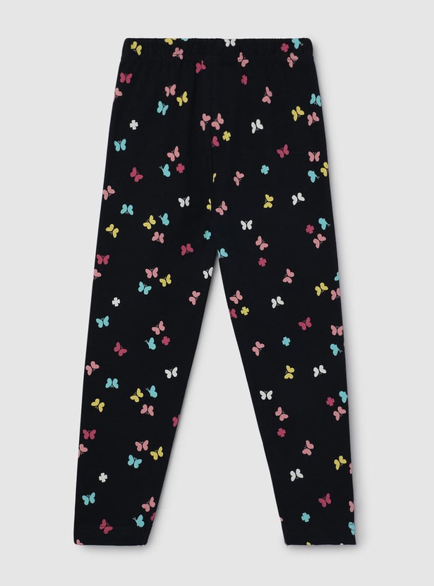 Girls Printed Full-Length Leggings