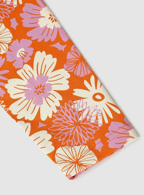 Girls Floral Printed Full-Length Leggings