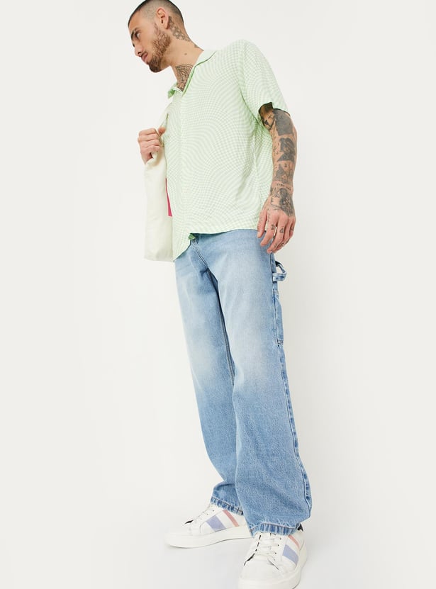 Men Solid Loose Fit Cargo Jeans