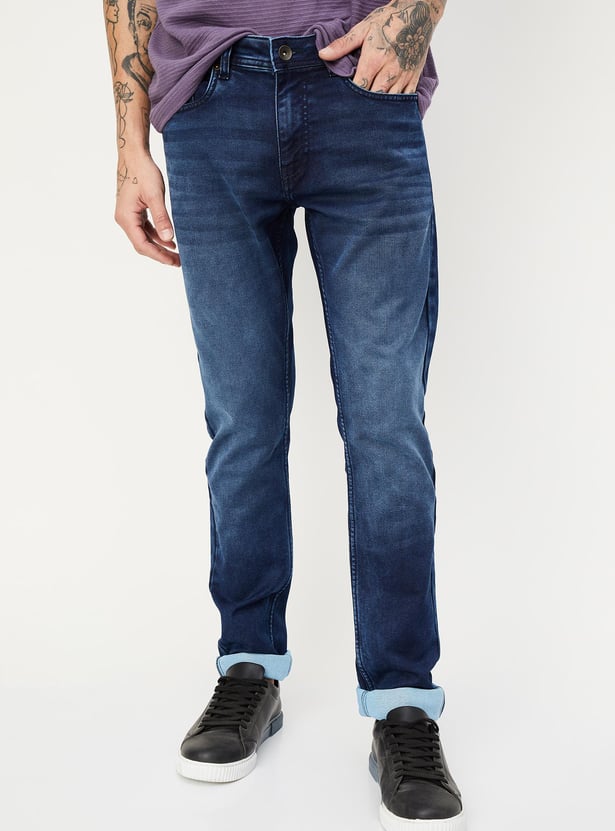 Men Skinny Fit Washed Jeans