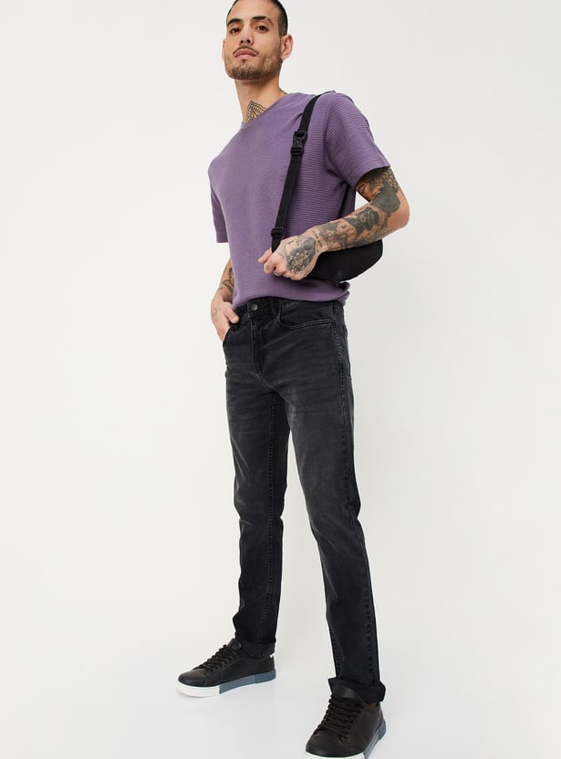 Men Stonewashed Slim Fit jeans
