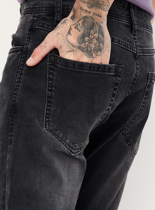 Men Stonewashed Slim Fit jeans