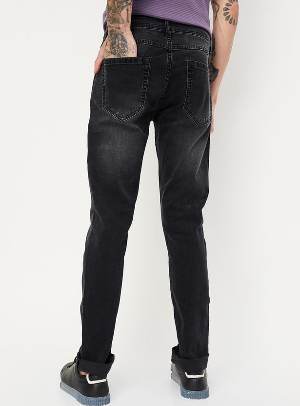 Men Stonewashed Slim Fit jeans