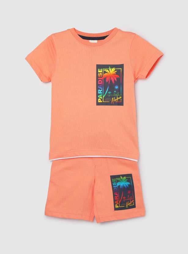 Boys Printed Shorts Set