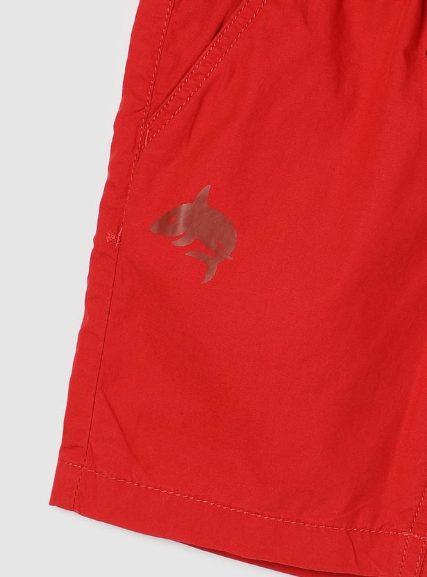 Boys Solid Woven Shorts