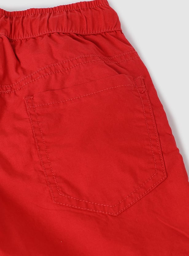 Boys Solid Woven Shorts