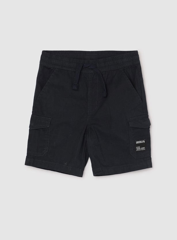 Boys Solid Cargo Shorts