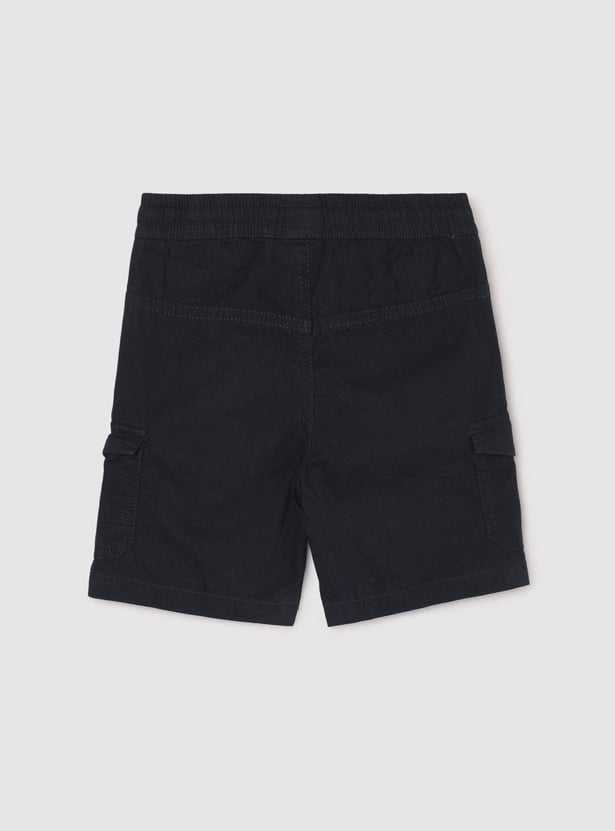 Boys Solid Cargo Shorts