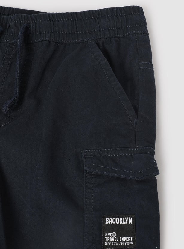 Boys Solid Cargo Shorts